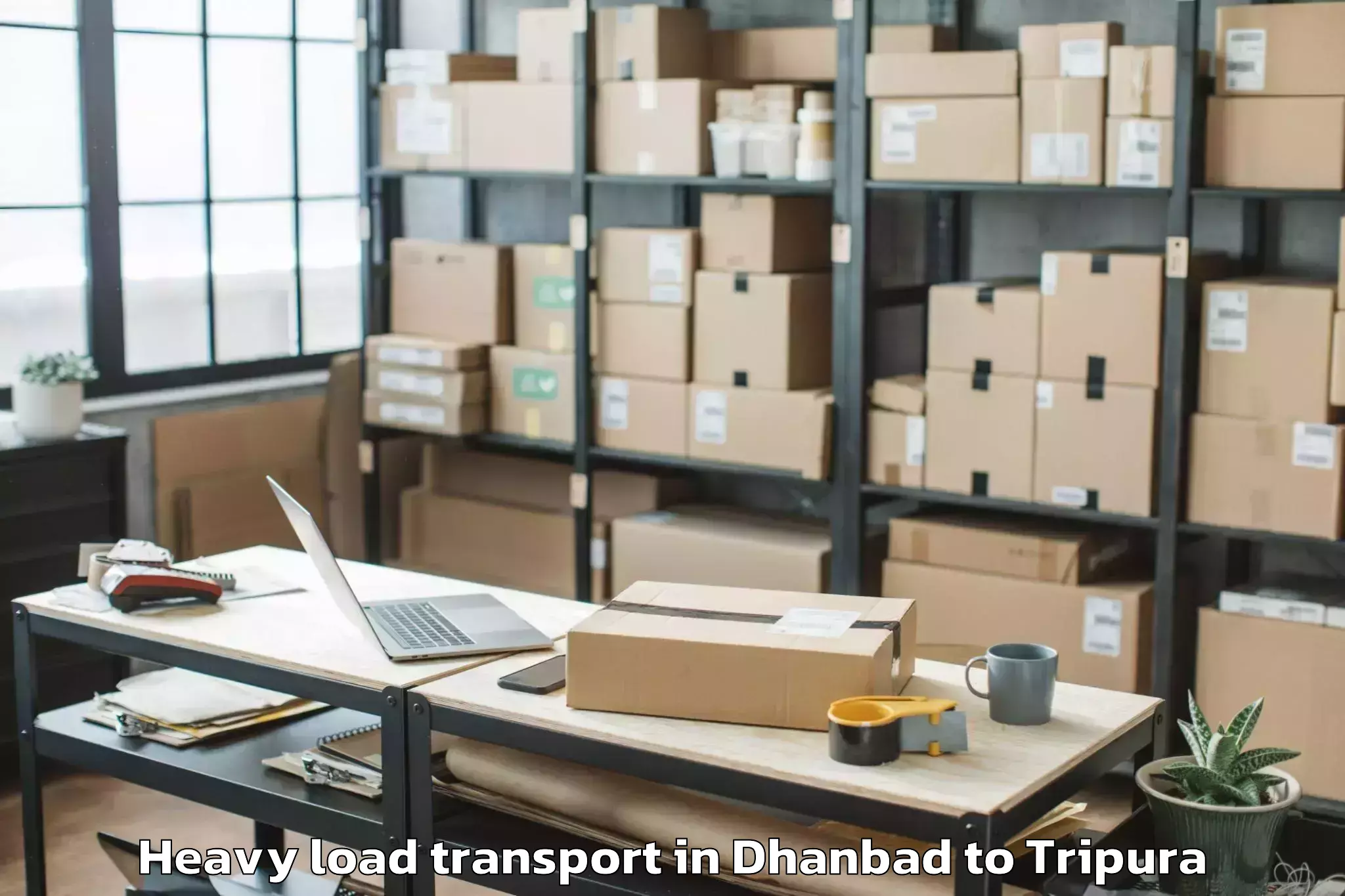 Book Dhanbad to Melaghar Heavy Load Transport Online